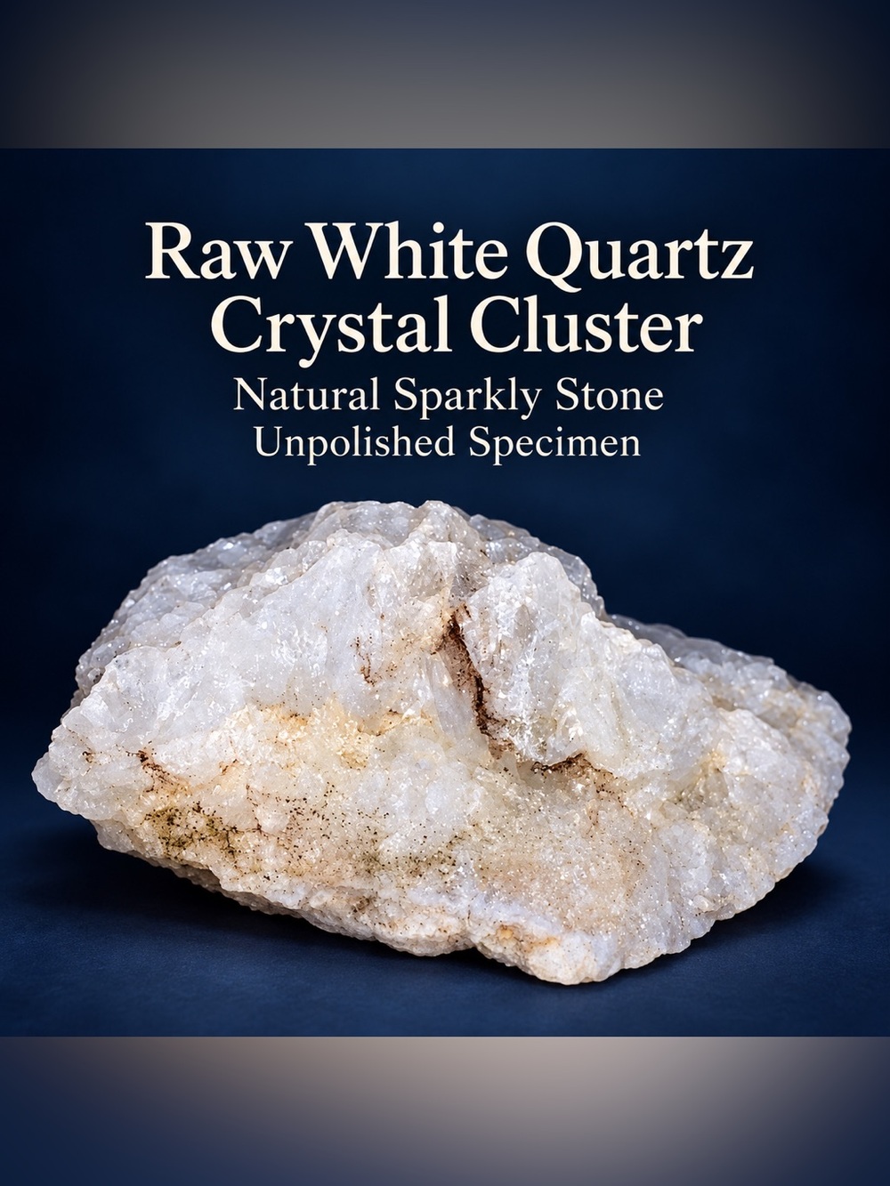Raw White Quartz Crystal Cluster | Natural Sparkly Stone | Unpolished Specimen